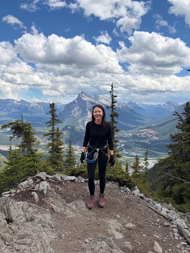 Michelle, founder of Winsome, in the Rocky Mountains above Banff