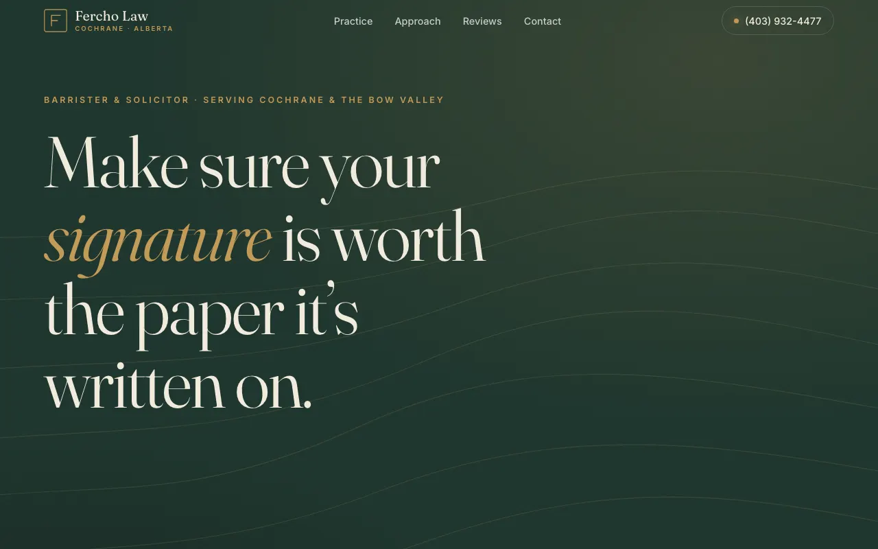 A Cochrane law firm - redesigned website