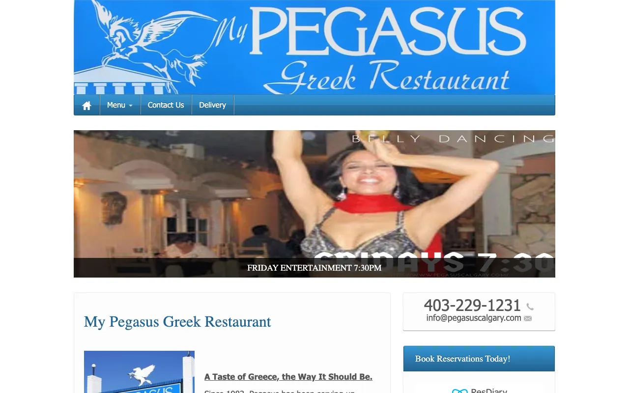 A family-run Greek restaurant in Calgary - old website